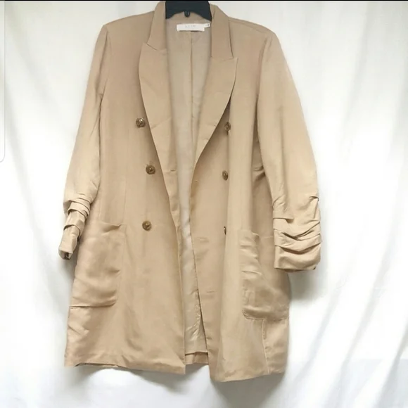 LINEN Blend ASTR Verona Blazer Dress Style # ADR95272 tan double breasted Sz: M - Picture 10 of 15